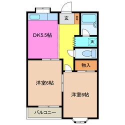 近鉄富田駅 徒歩13分 2階の物件間取画像